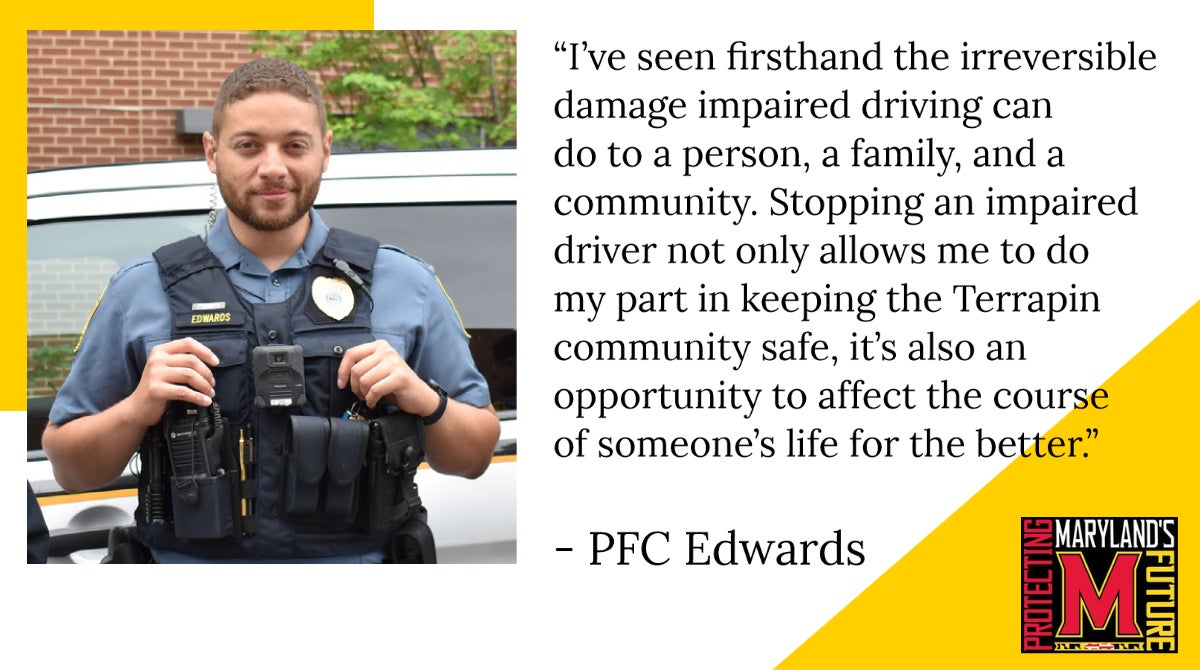 Info graphic of PFC Edwards with photo and quote.