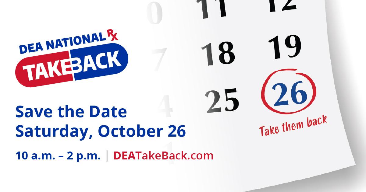 DEA Take Back Day graphic with text